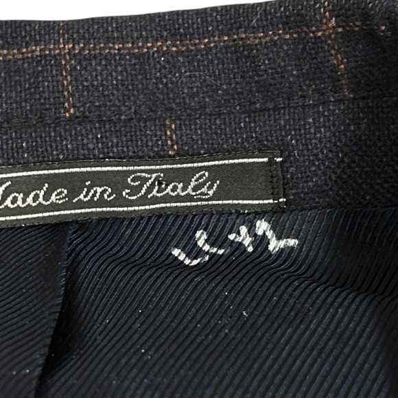 Bergdorf Goodman Cantarelli Suit Men Navy Blue Windowpane Cashmere 42R 38X30 - Picture 5 of 12